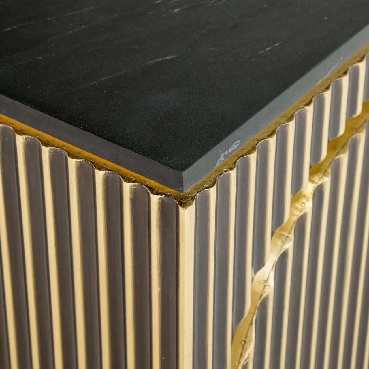 Richmond Interiors Les Arcs 3-Door Sideboard in Brushed Gold  Nicholas John Interiors