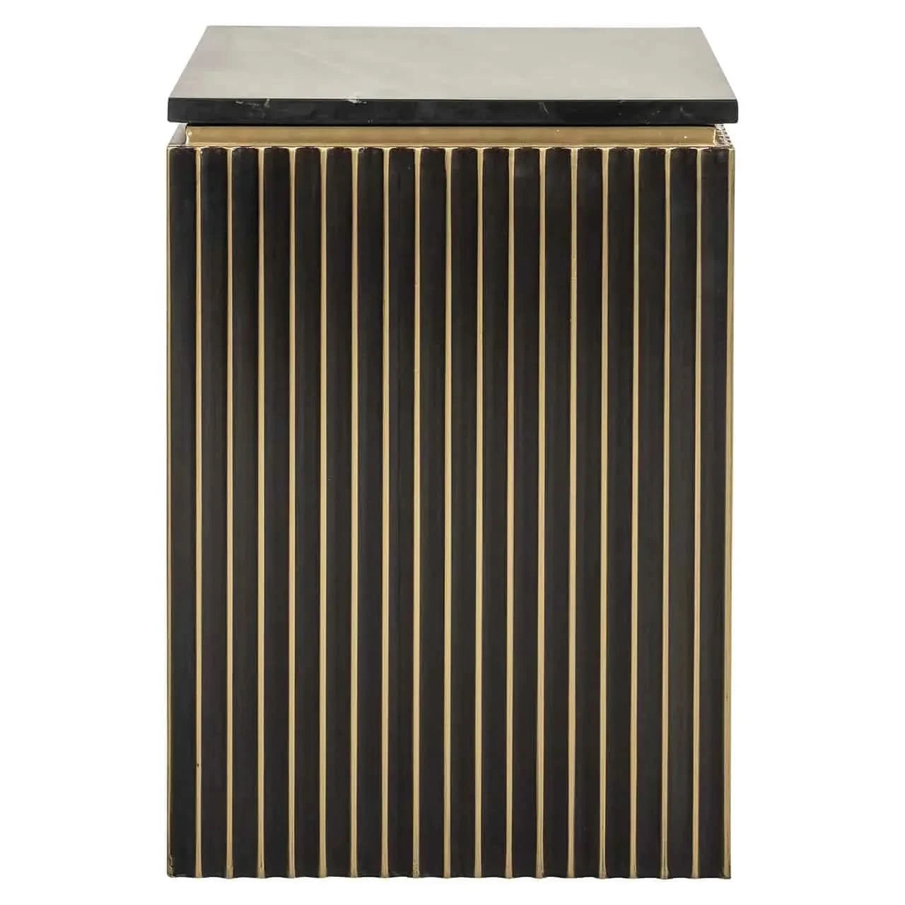 Richmond Interiors Les Arcs Brushed Gold Nightstand   Nicholas John Interiors