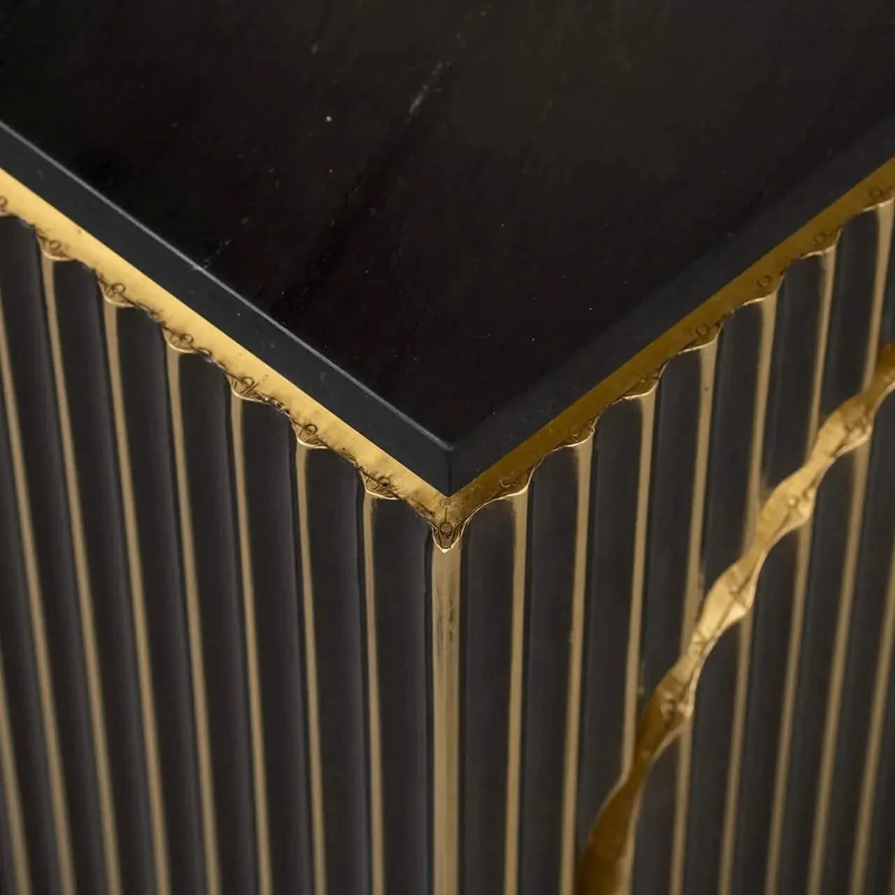 Richmond Interiors Les Arcs Brushed Gold Nightstand   Nicholas John Interiors