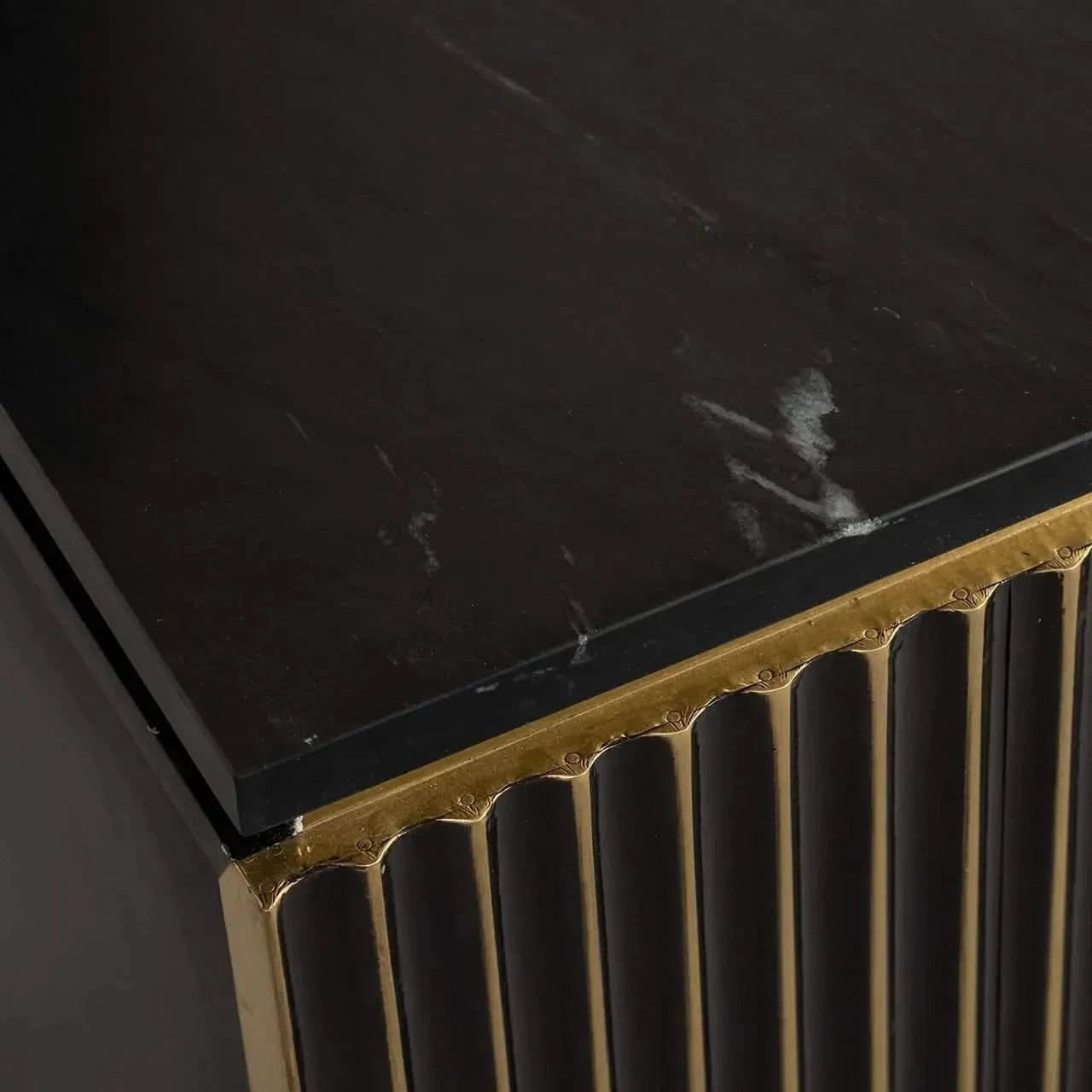 Richmond Interiors Les Arcs Brushed Gold Nightstand   Nicholas John Interiors