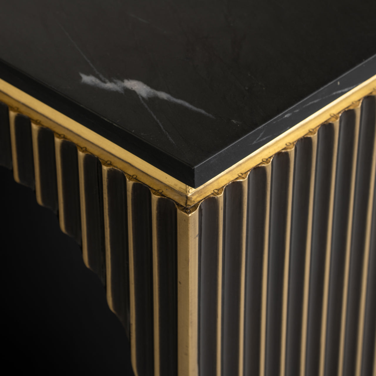 Richmond Interiors Les Arcs Console Table in Brushed Gold  Nicholas John Interiors