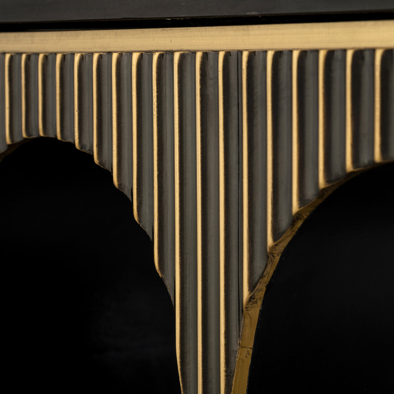 Richmond Interiors Les Arcs Console Table in Brushed Gold  Nicholas John Interiors
