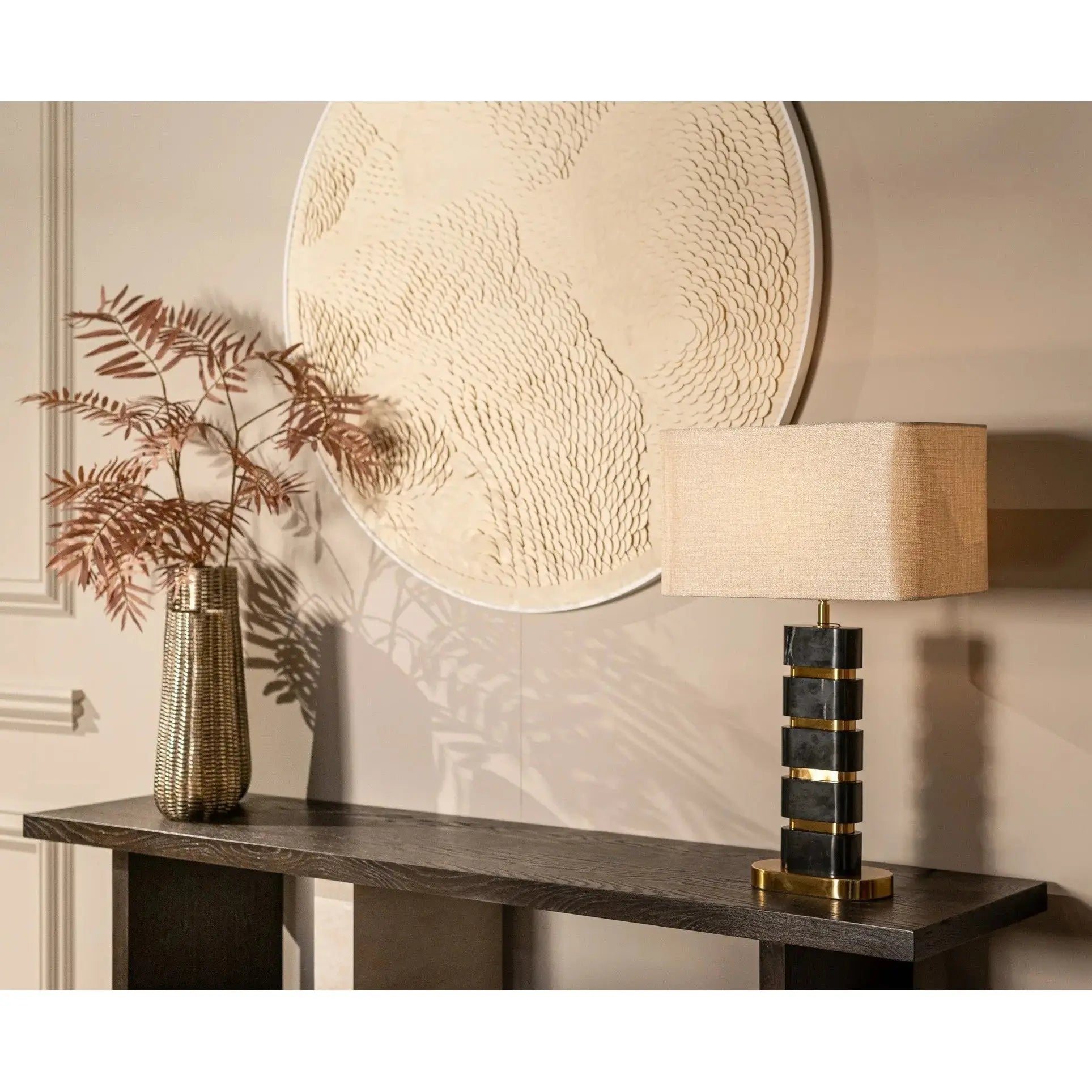 Richmond Interiors Levina Black/Gold Table Lamp   Nicholas John Interiors
