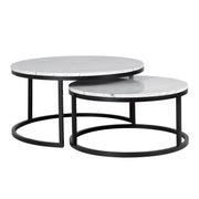 Richmond Interiors Lexington Set of 2 Coffee Table in White  Nicholas John Interiors