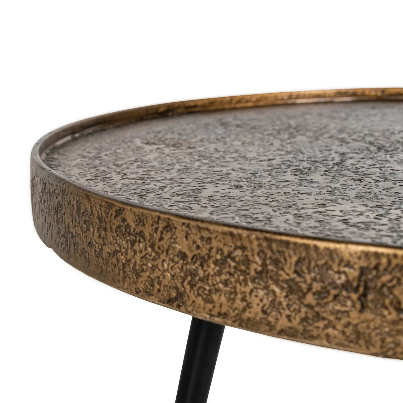 Richmond Interiors Luton Set of 3 Coffee Table in Black/Gold