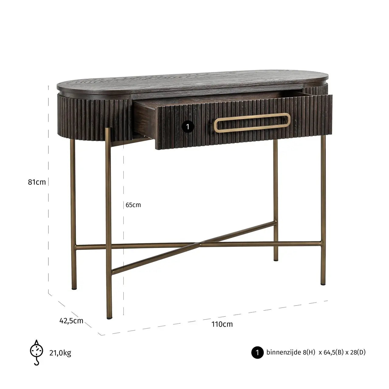 Richmond Interiors Luxor 1 Drawer Console   Nicholas John Interiors