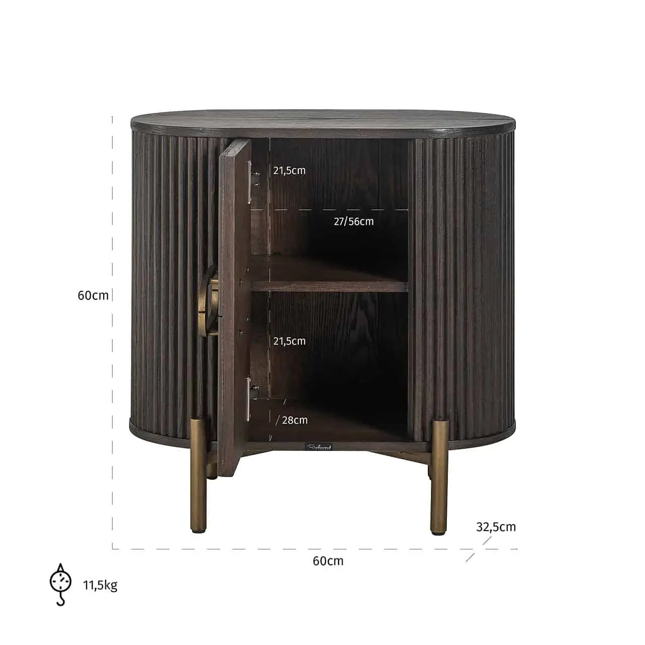 Richmond Interiors Luxor Brown Nightstand   Nicholas John Interiors
