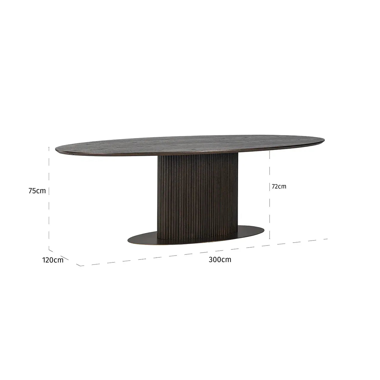 Richmond Interiors Luxor Brown Oval 300cm Dining Table   Nicholas John Interiors