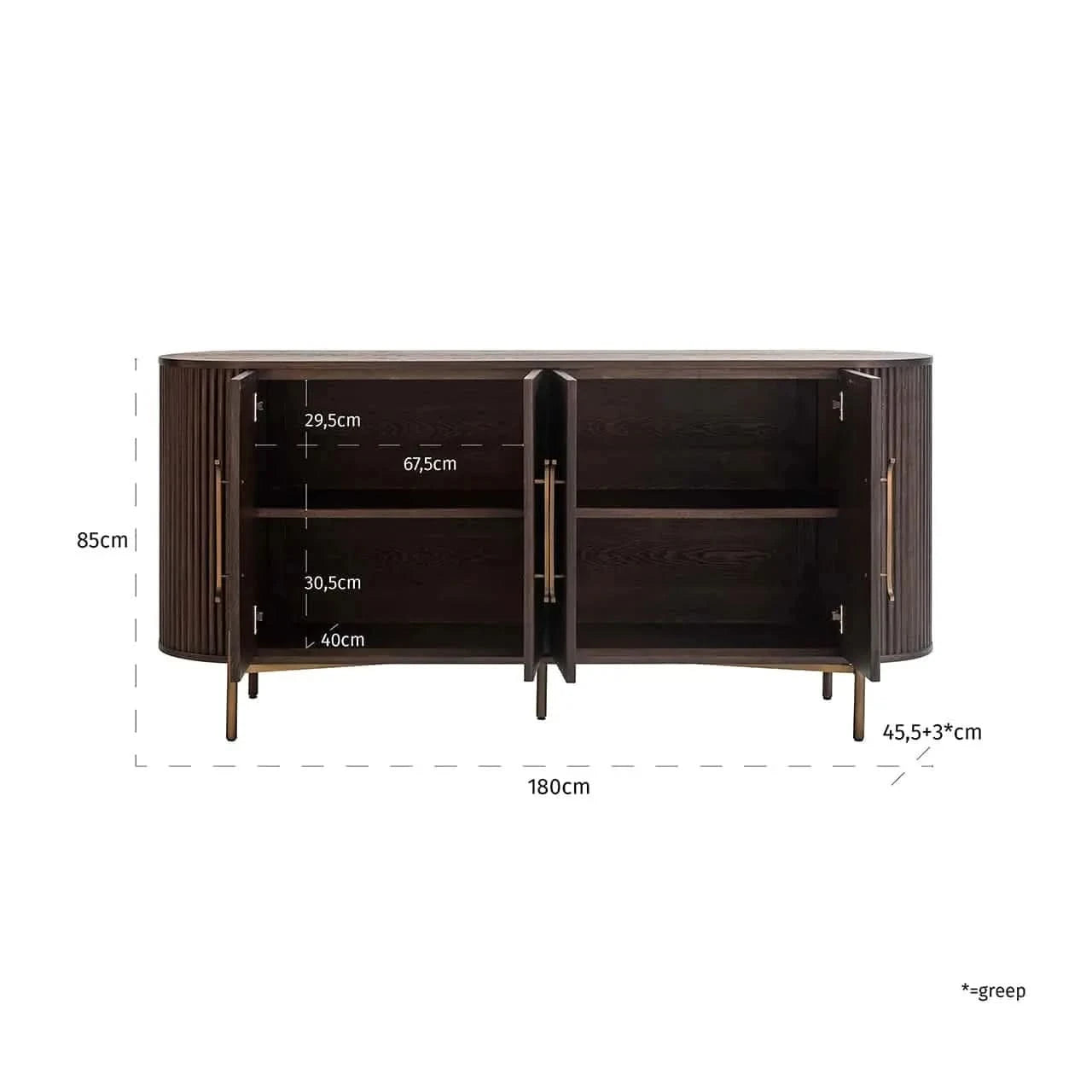 Richmond Interiors Luxor Brown Sideboard   Nicholas John Interiors