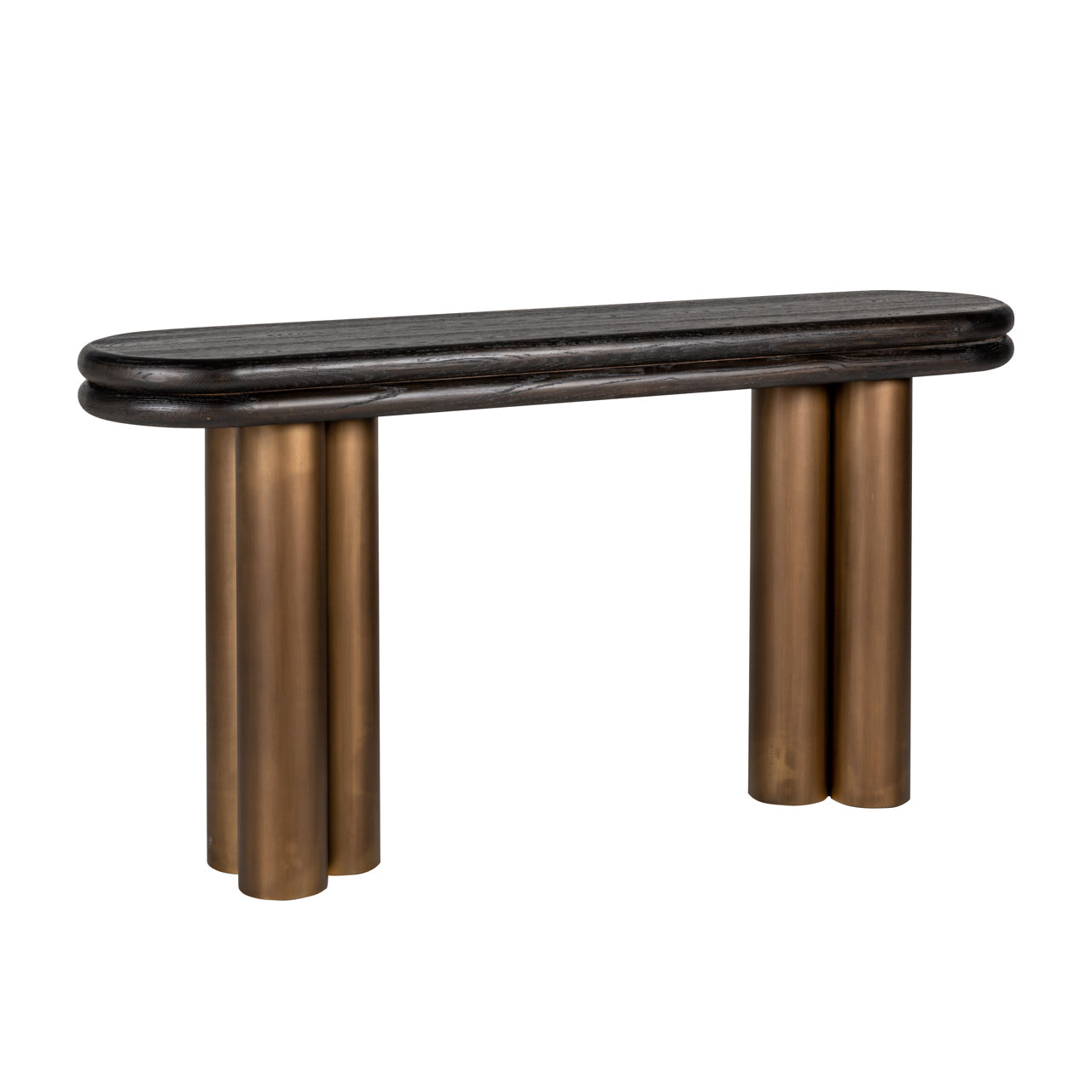 Richmond Interiors Macaron Console Table in Black Rustic  Nicholas John Interiors