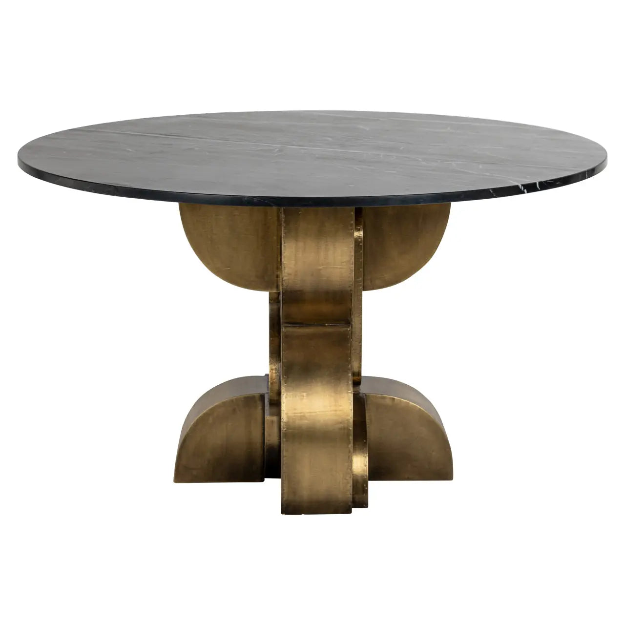 Richmond Interiors Maddox 130cm Dining Table in Black/Gold  Nicholas John Interiors