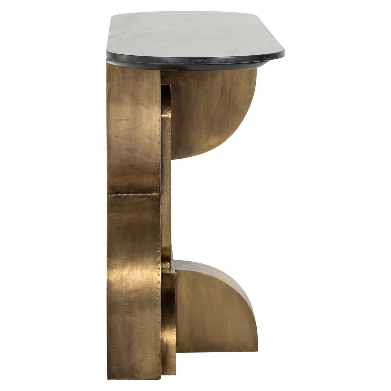 Richmond Interiors Maddox Console Table in Black/Gold  Nicholas John Interiors
