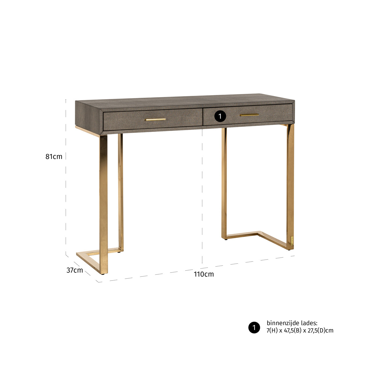 Richmond Interiors Marie-Lou Console Table in Gold  Nicholas John Interiors