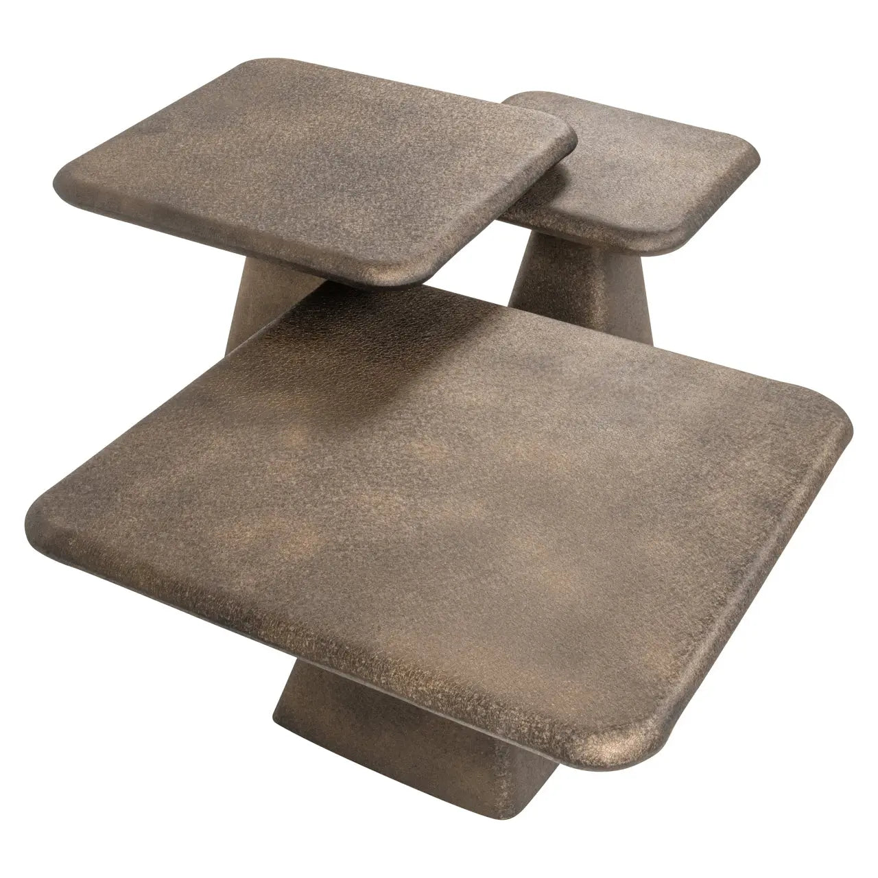 Richmond Interiors Marlie Set of 3 Coffee Tables in Gold  Nicholas John Interiors