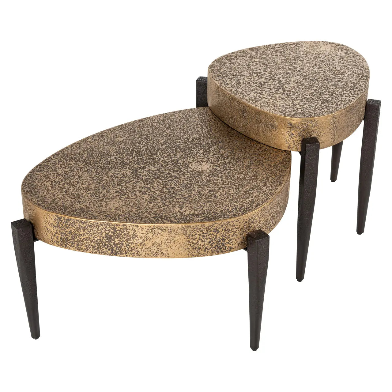 Richmond Interiors Marquee Set of 2 Coffee Table in Black/Gold