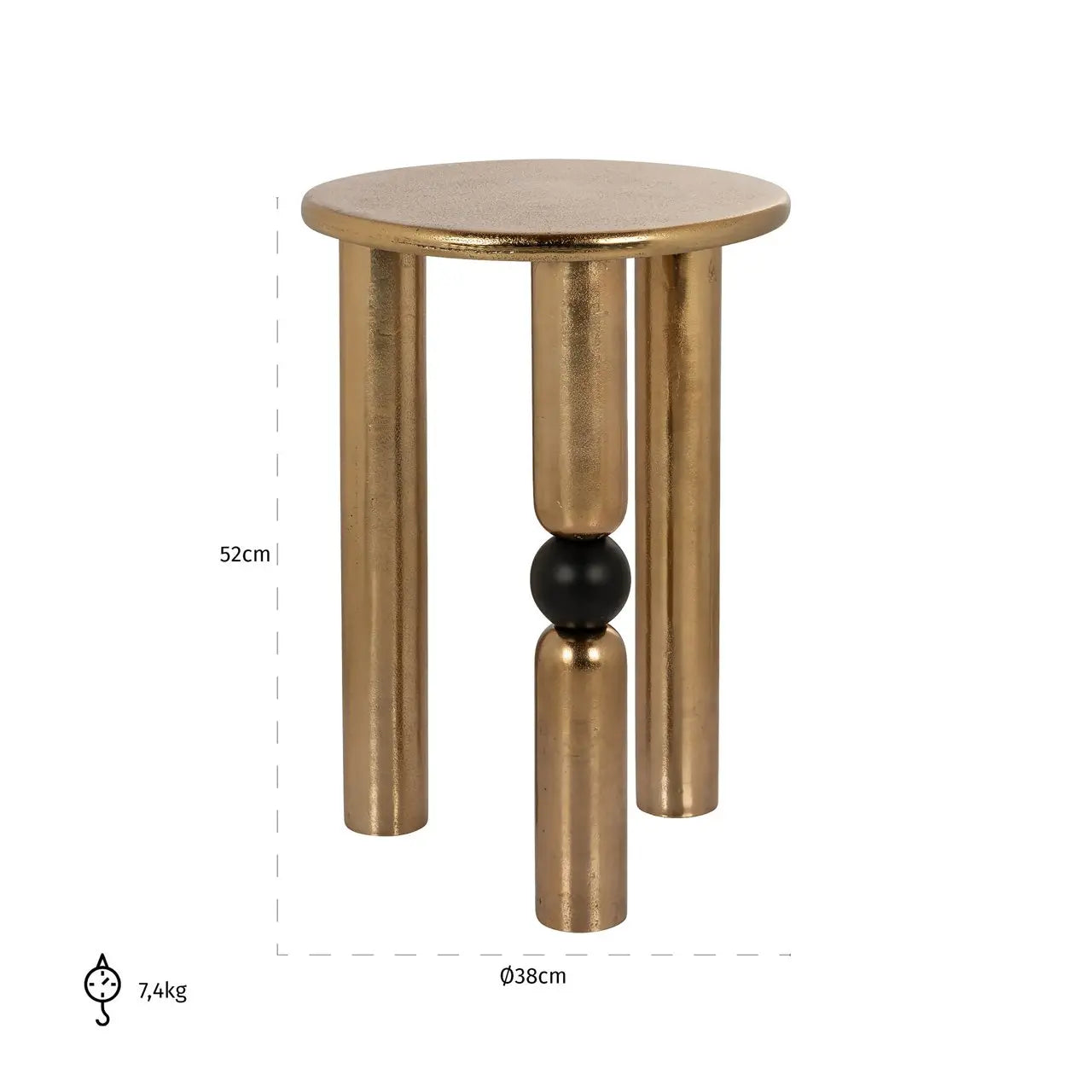 Richmond Interiors Marshall Gold End Table   Nicholas John Interiors