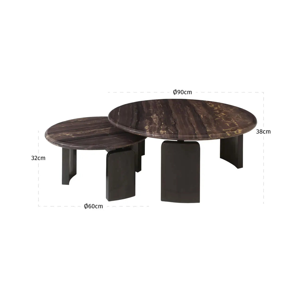 Richmond Interiors Menton Burgundy Coffee Table (Set of 2)