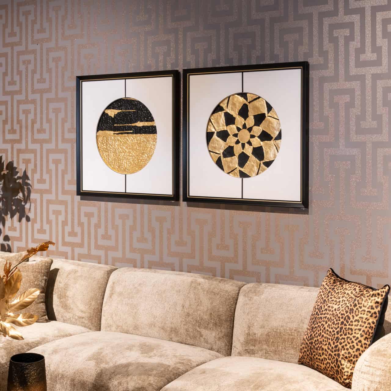 Richmond Interiors Moon Black/Gold Wall Art   Nicholas John Interiors