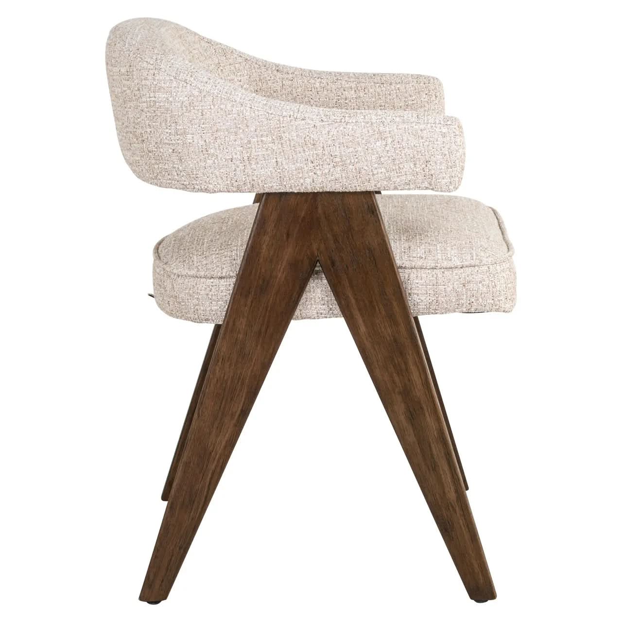 Richmond Interiors Mori Cream Tweed Dining Chair   Nicholas John Interiors