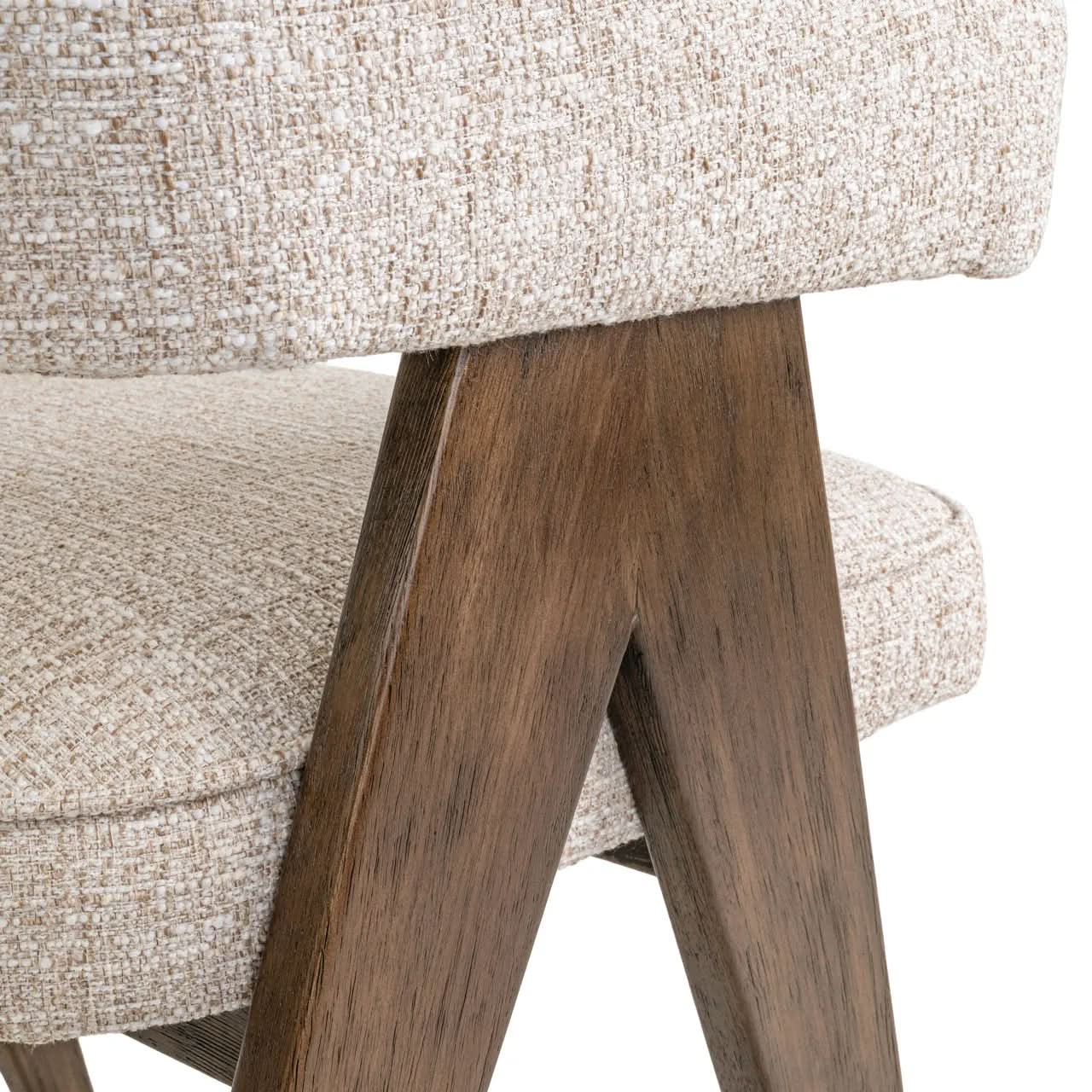 Richmond Interiors Mori Cream Tweed Dining Chair   Nicholas John Interiors