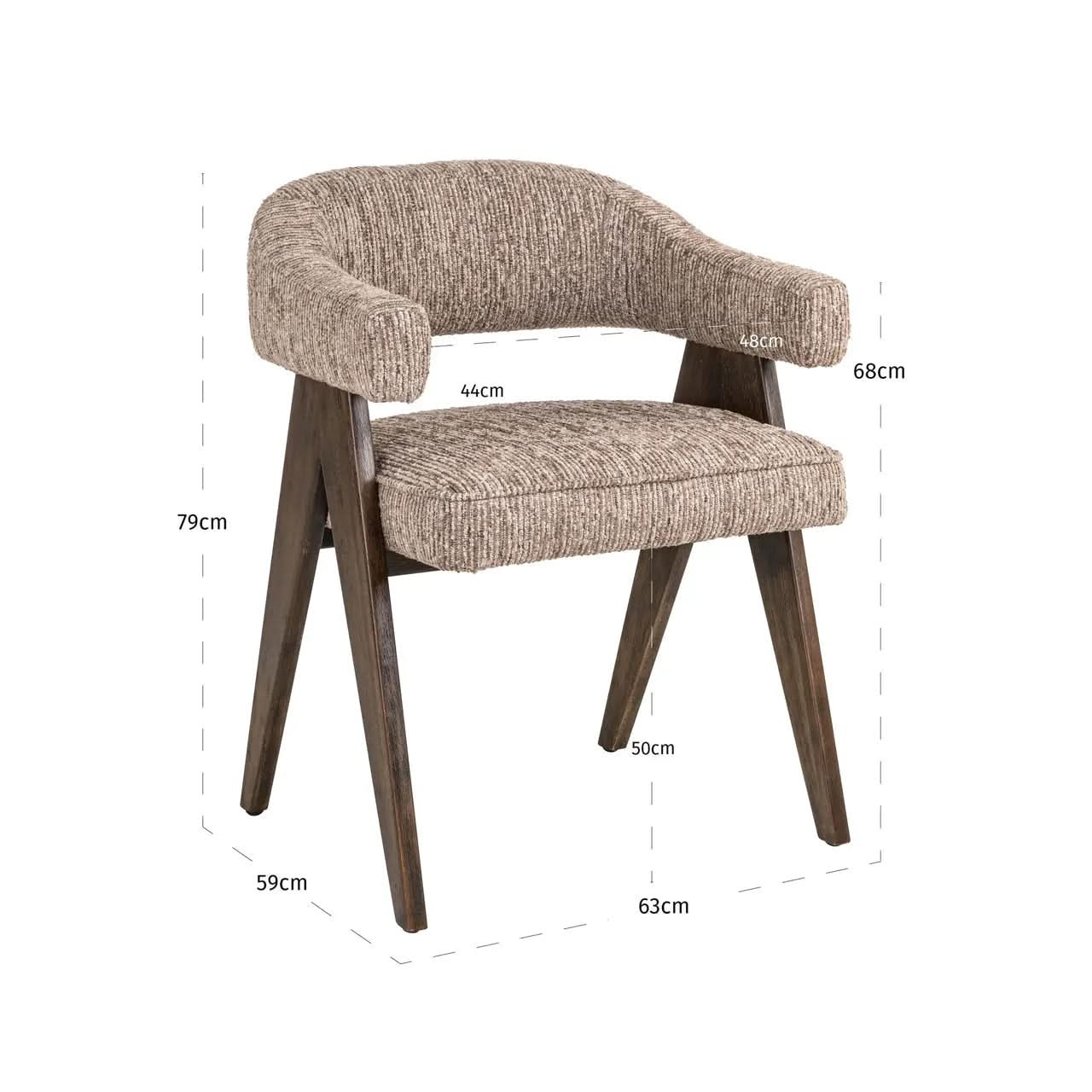 Richmond Interiors Mori Mocca Linear Dining Chair   Nicholas John Interiors