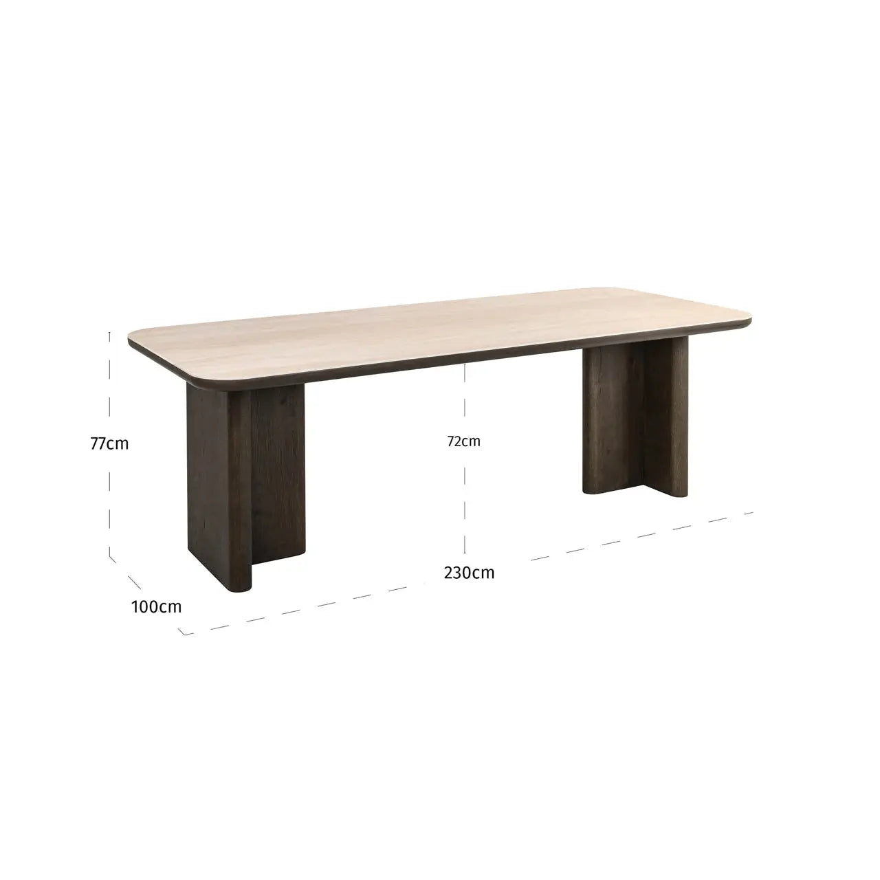 Richmond Interiors Nando 230cm Dining Table in Brown   Nicholas John Interiors