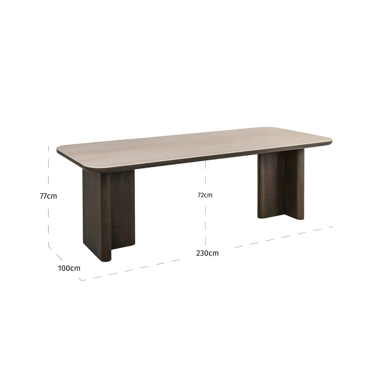 Richmond Interiors Nando 270cm Brown Oak Veneer Dining Table  Nicholas John Interiors