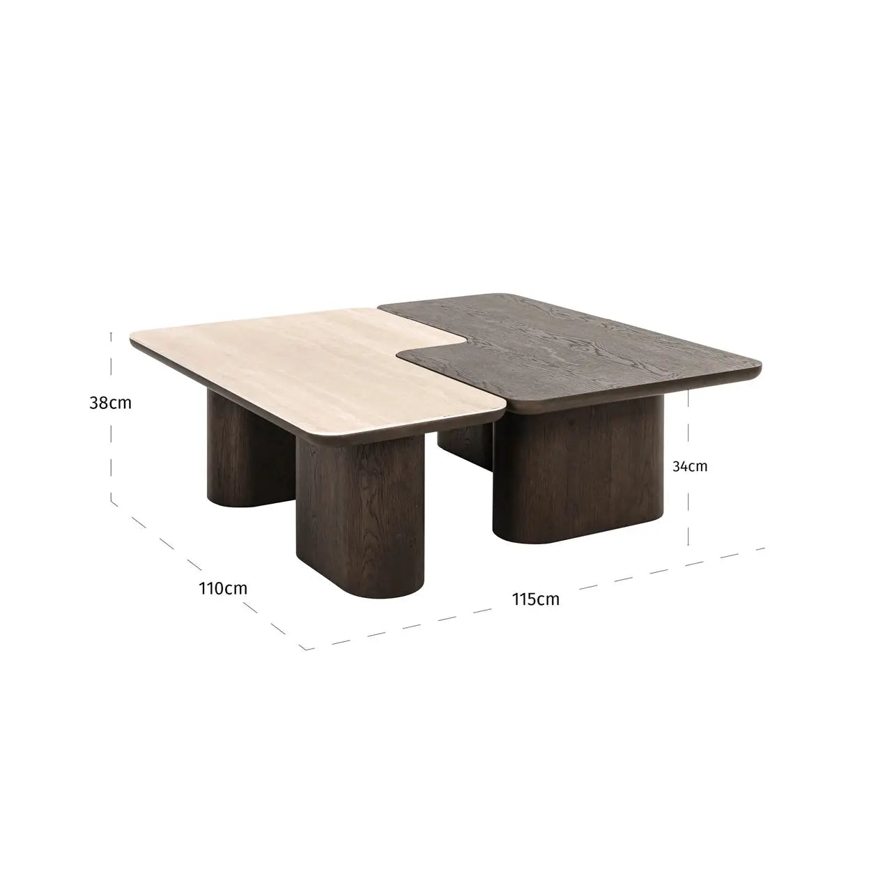 Richmond Interiors Nando Set of 2 Coffee Table in Brown  Nicholas John Interiors