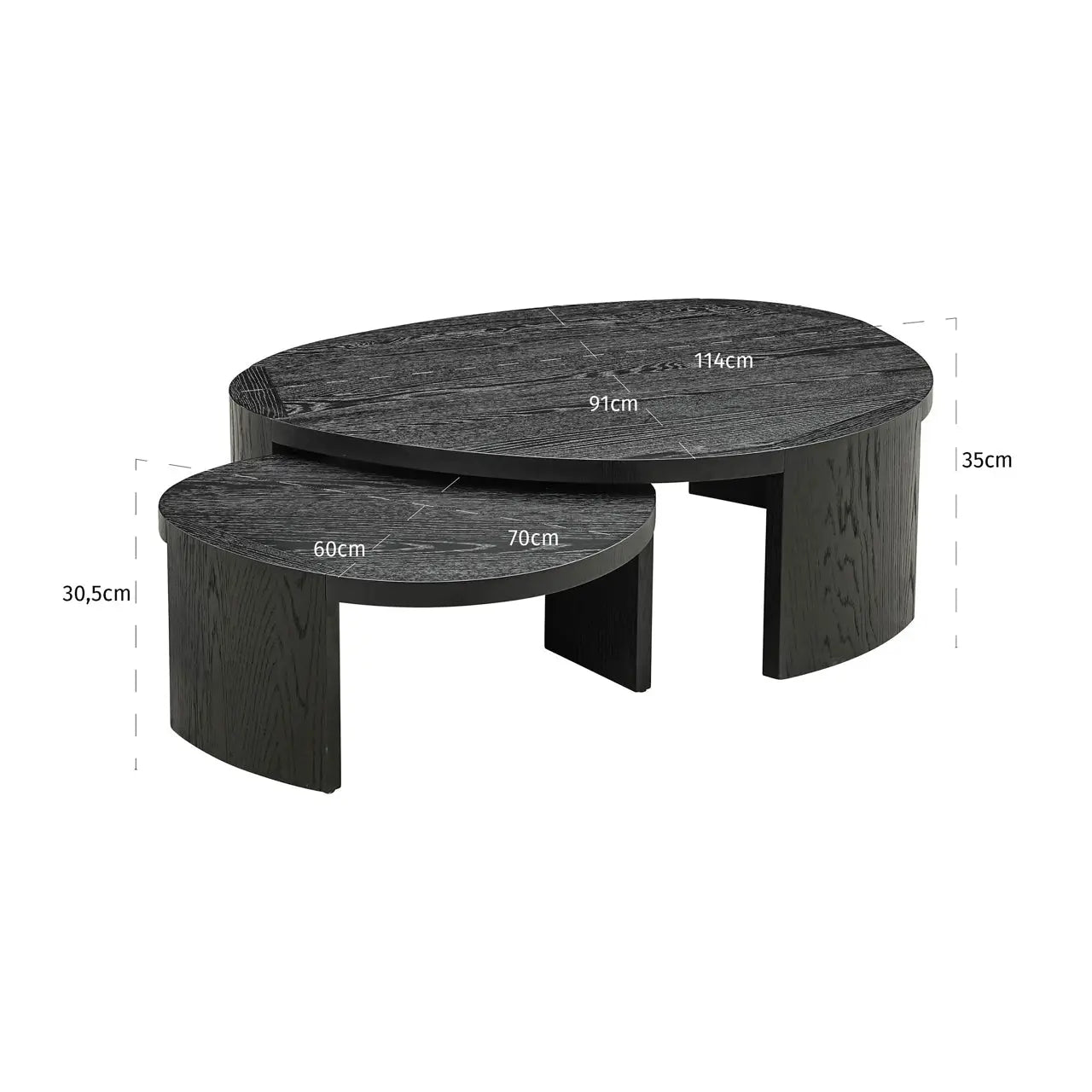 Richmond Interiors Navarino Set of 2 Coffee Table in Dark Coffee   Nicholas John Interiors