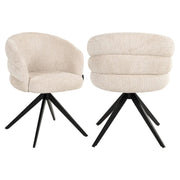 Richmond Interiors Niagara Swivel Dining Chair in Beige   Nicholas John Interiors