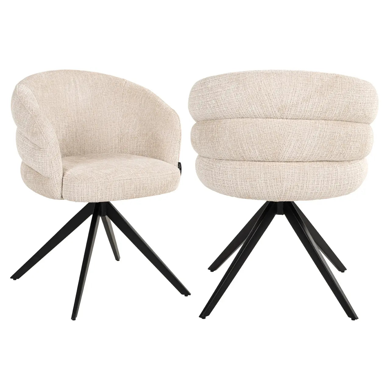 Richmond Interiors Niagara Swivel Dining Chair in Beige   Nicholas John Interiors