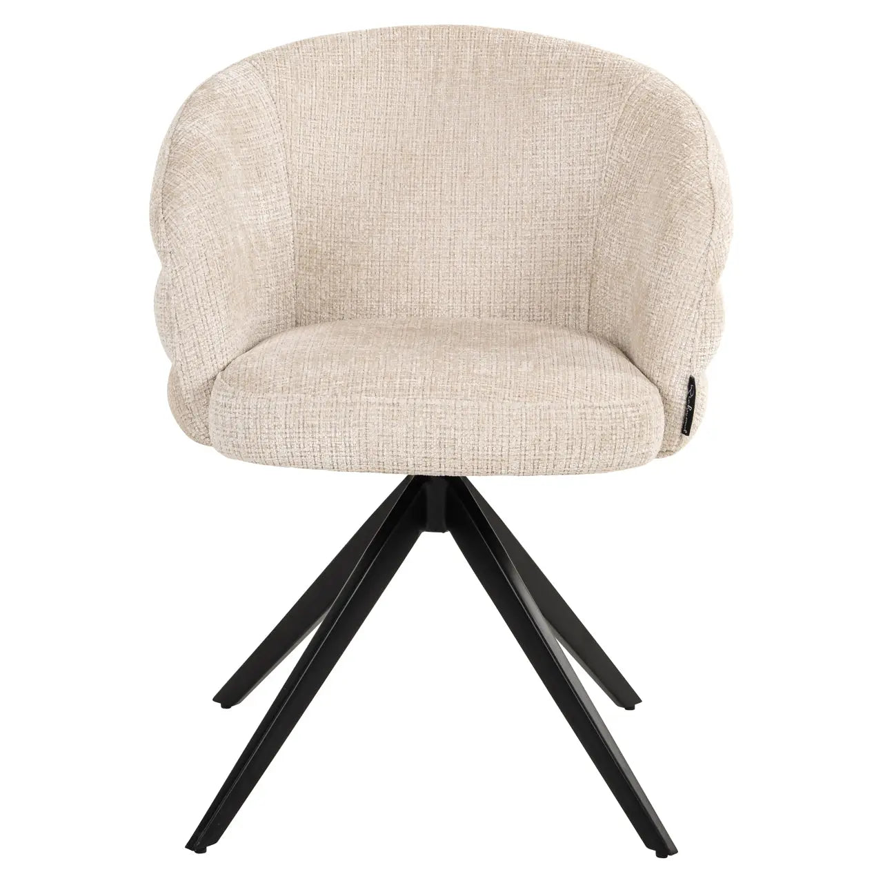 Richmond Interiors Niagara Swivel Dining Chair in Beige   Nicholas John Interiors