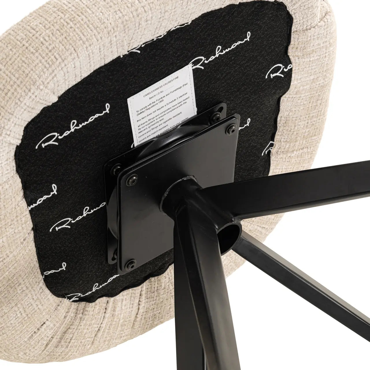 Richmond Interiors Niagara Swivel Dining Chair in Beige   Nicholas John Interiors