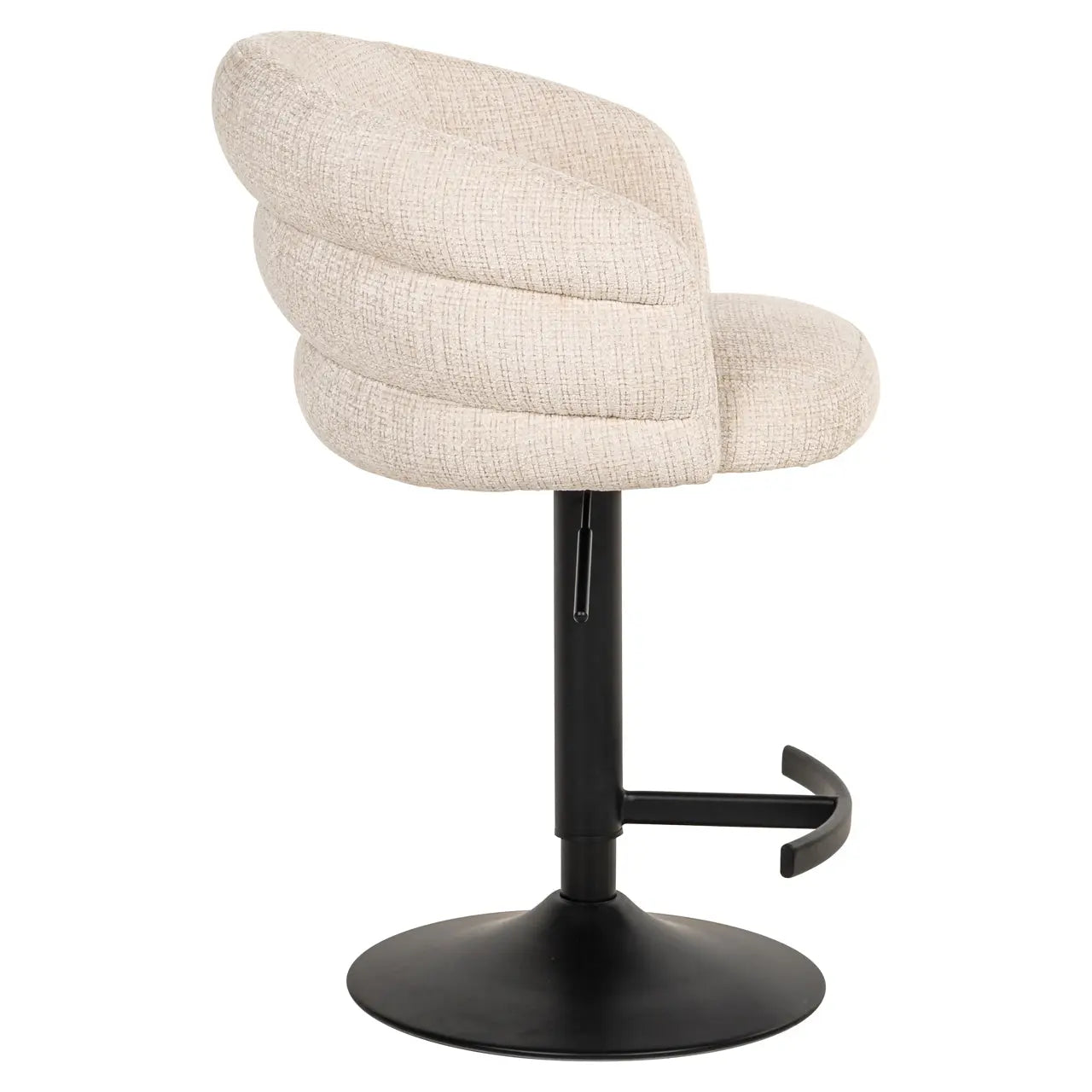 Richmond Interiors Nikki Swivel Bar Stool in Niagara Beige Chenile   Nicholas John Interiors