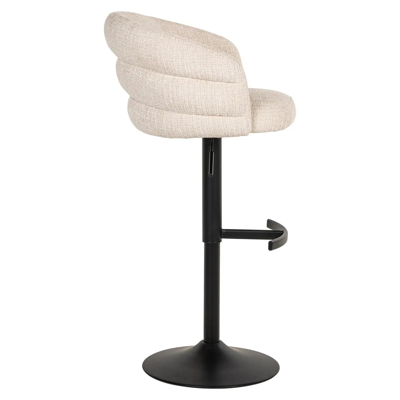 Richmond Interiors Nikki Swivel Bar Stool in Niagara Beige Chenile   Nicholas John Interiors