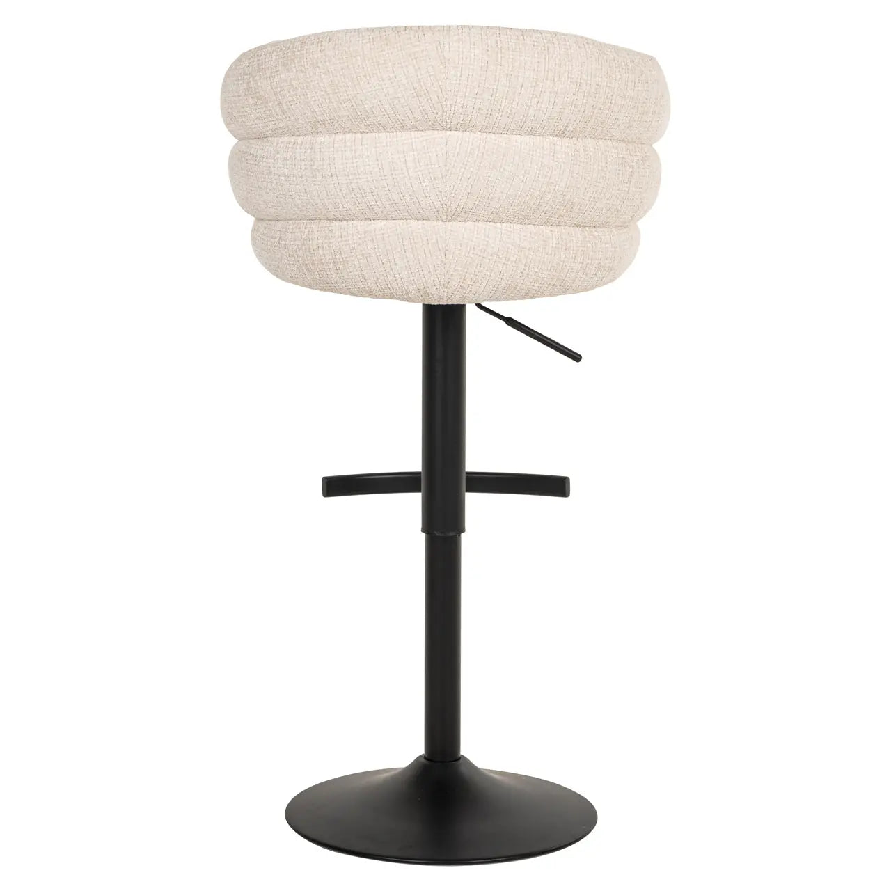 Richmond Interiors Nikki Swivel Bar Stool in Niagara Beige Chenile   Nicholas John Interiors