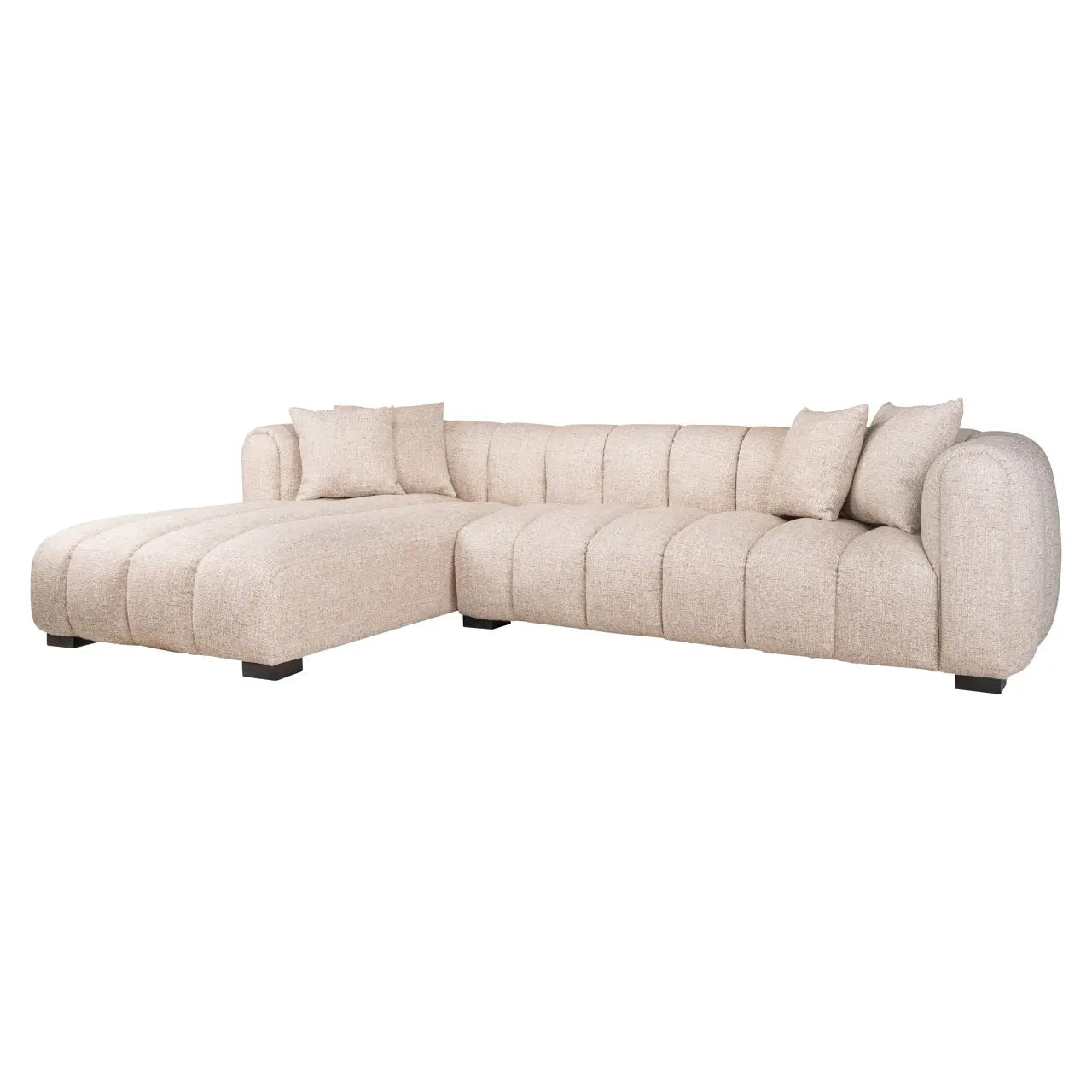 Richmond Interiors Novaro Cream Tweed Lounge Left Sofa   Nicholas John Interiors