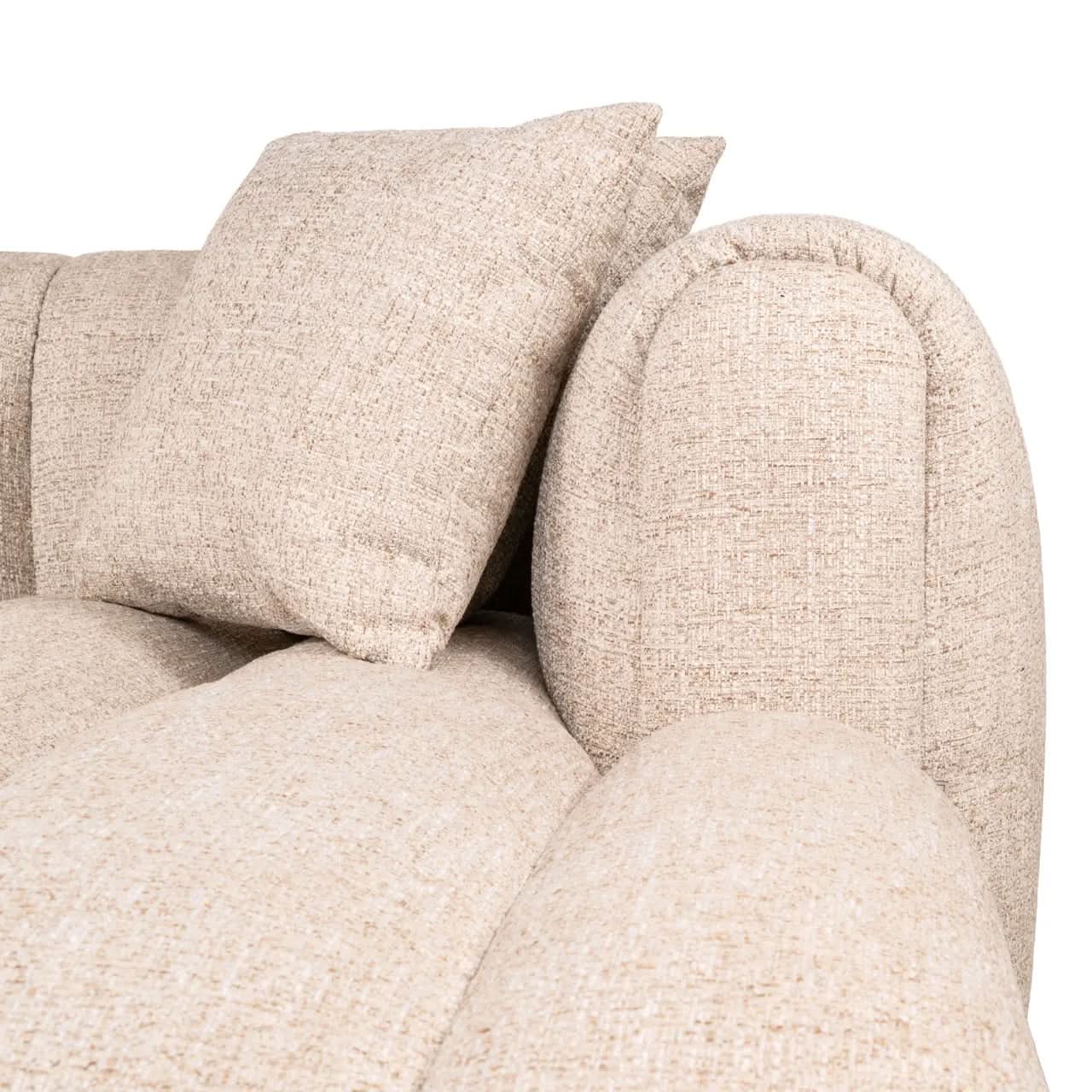 Richmond Interiors Novaro Cream Tweed Lounge Right Sofa   Nicholas John Interiors
