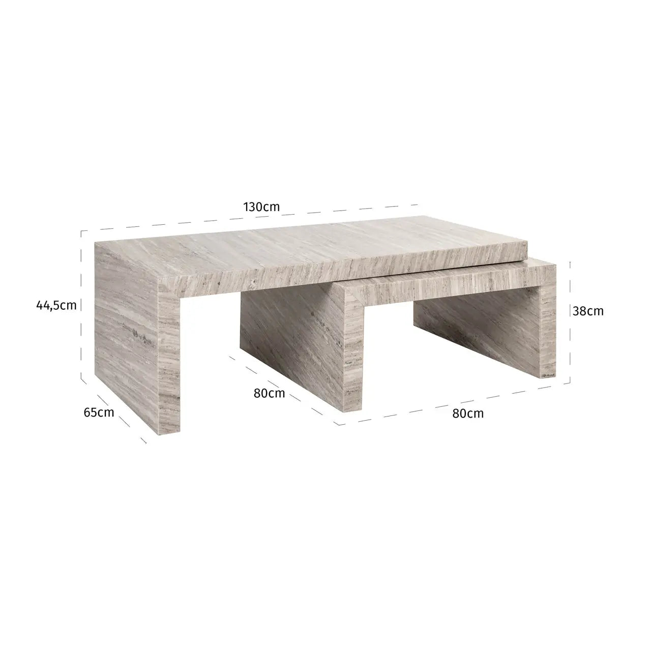 Richmond Interiors Novaz Set of 2 Coffee Tables in Sand  Nicholas John Interiors