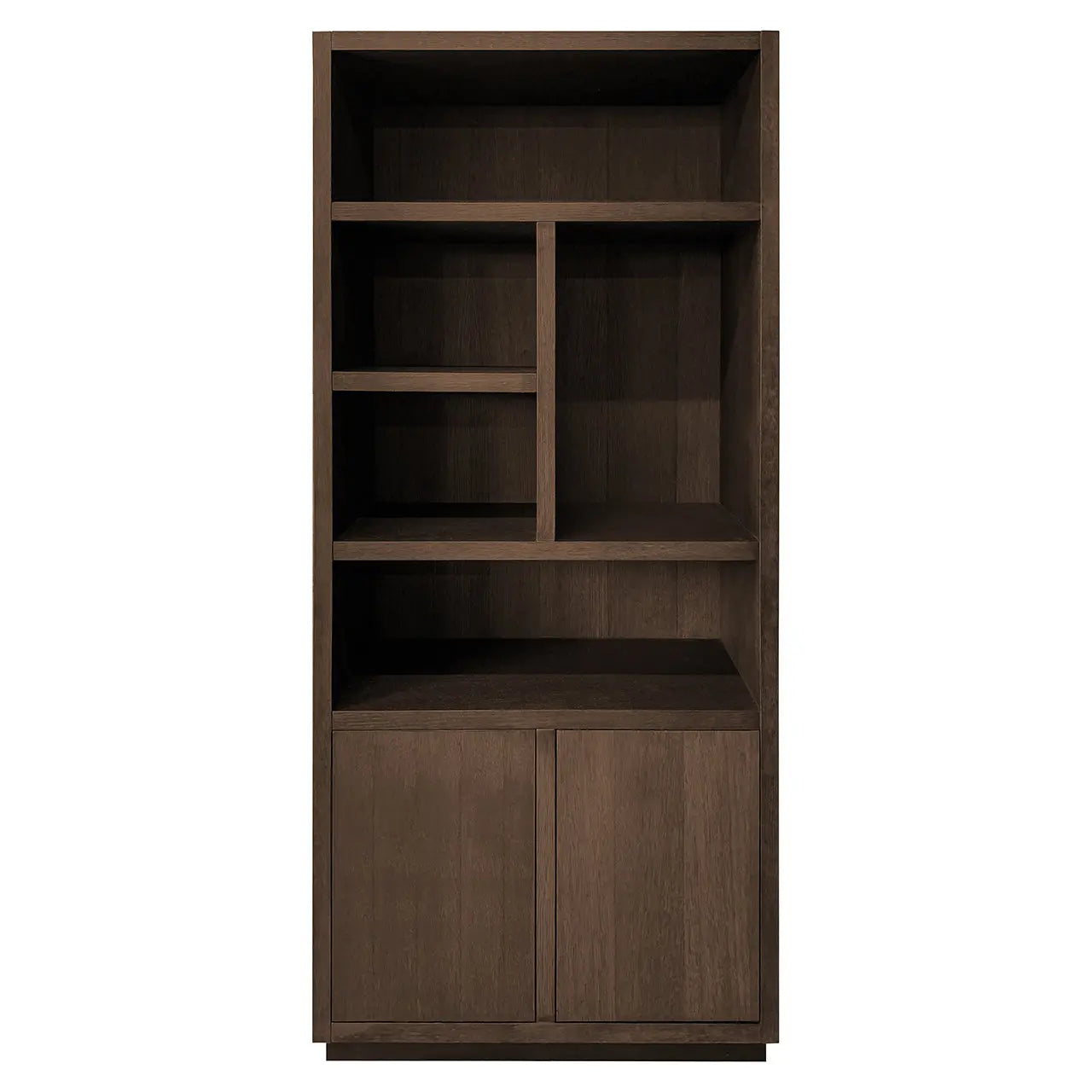 Richmond Interiors Oakura 2-Door Brown Oak Veneer Bookcase  Nicholas John Interiors