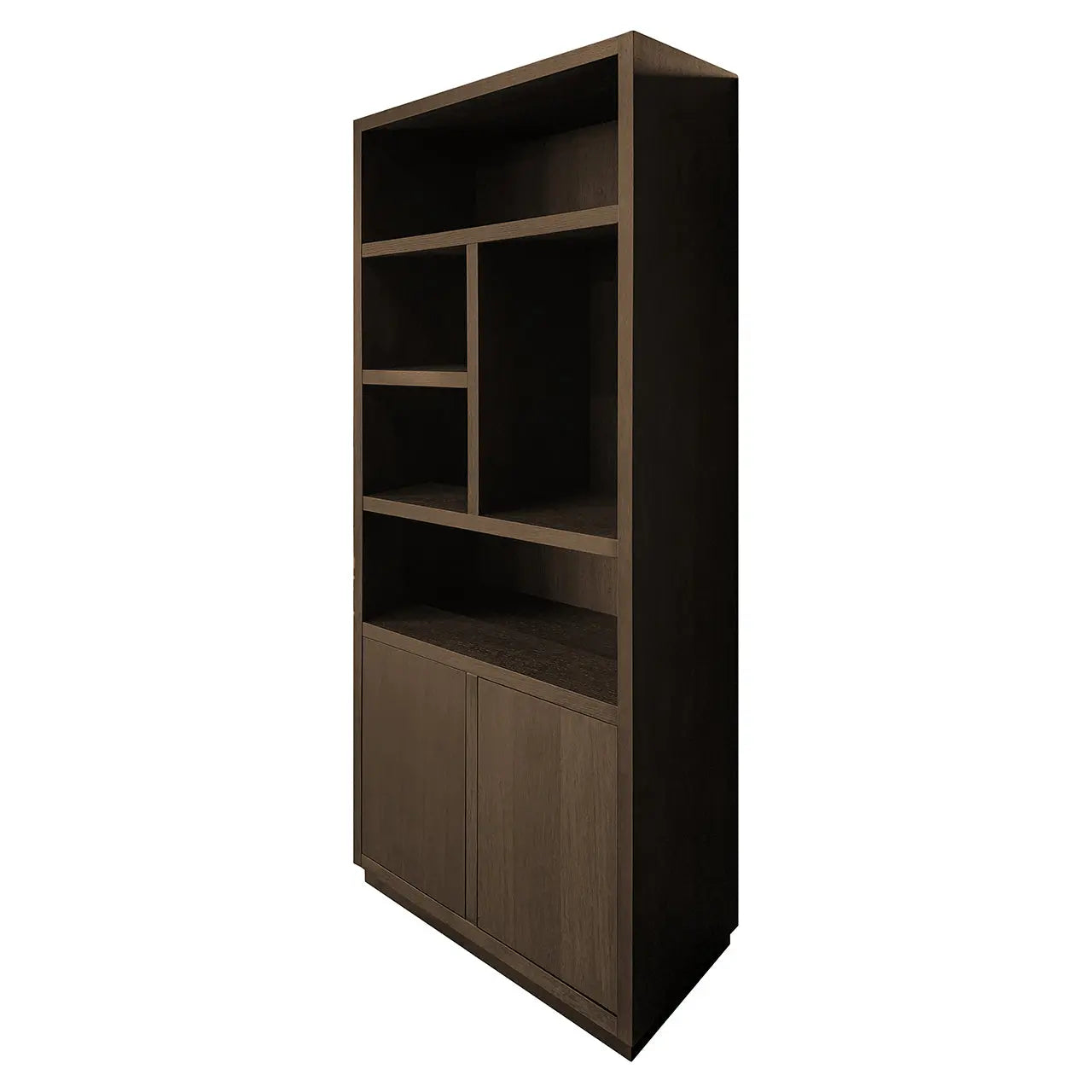 Richmond Interiors Oakura 2-Door Brown Oak Veneer Bookcase  Nicholas John Interiors