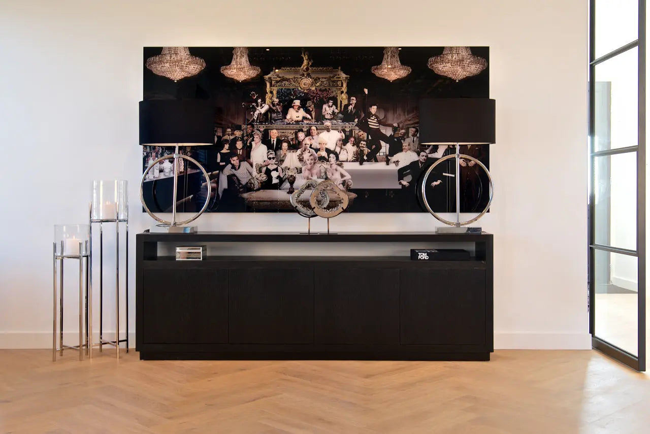 Richmond Interiors Oakura 4 Door Sideboard in Black  Nicholas John Interiors