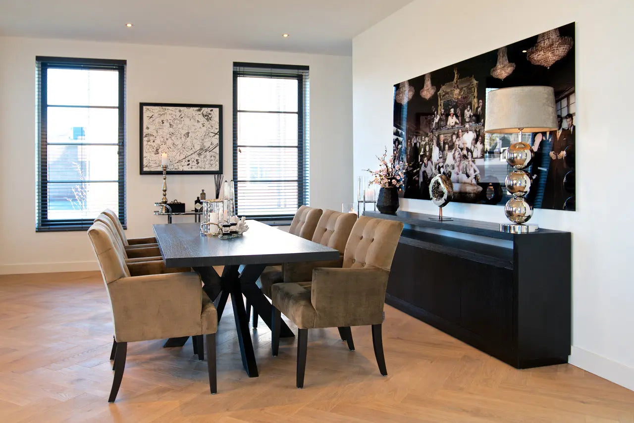 Richmond Interiors Oakura 4 Door Sideboard in Black  Nicholas John Interiors