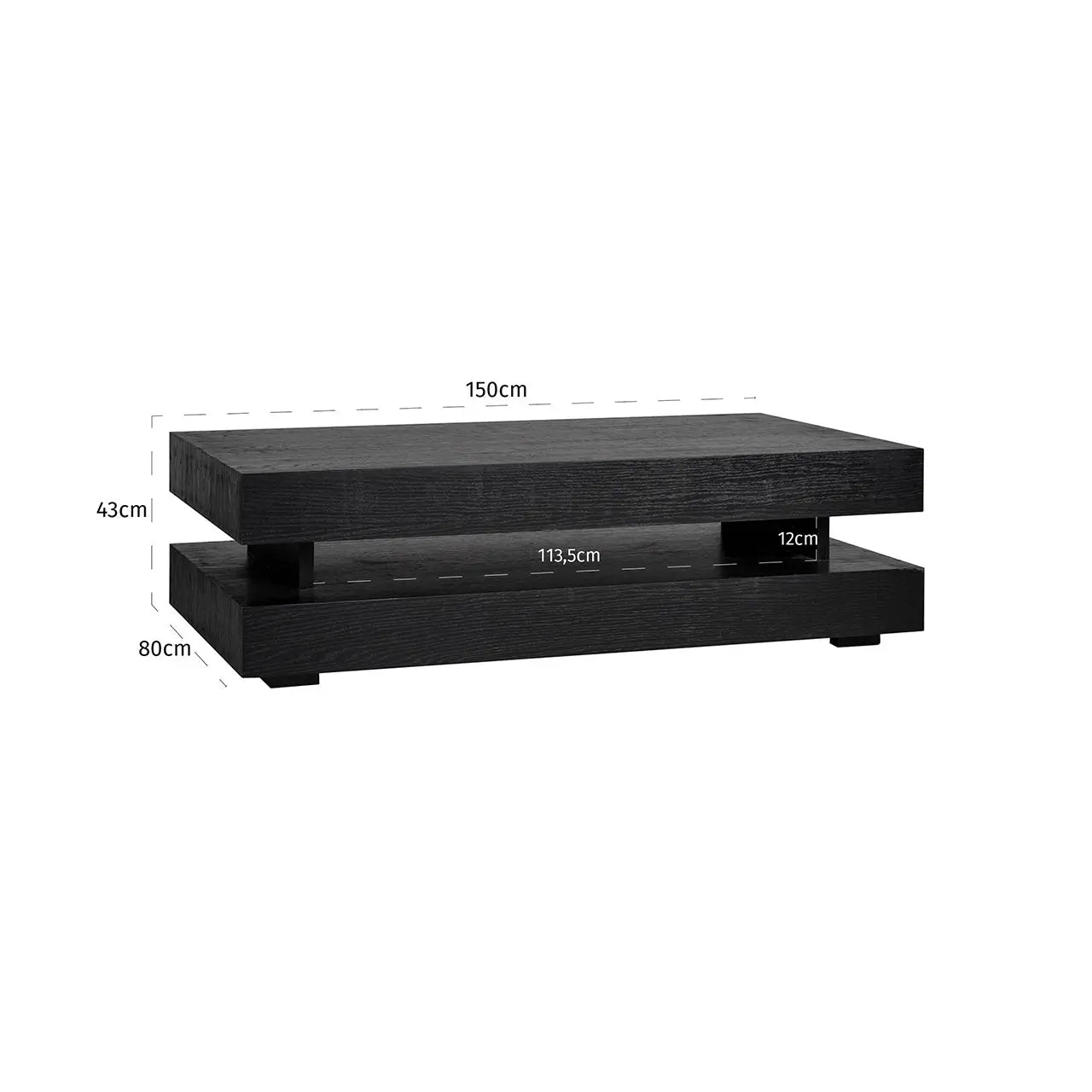 Richmond Interiors Oakura Coffee Table Blok in Black  Nicholas John Interiors