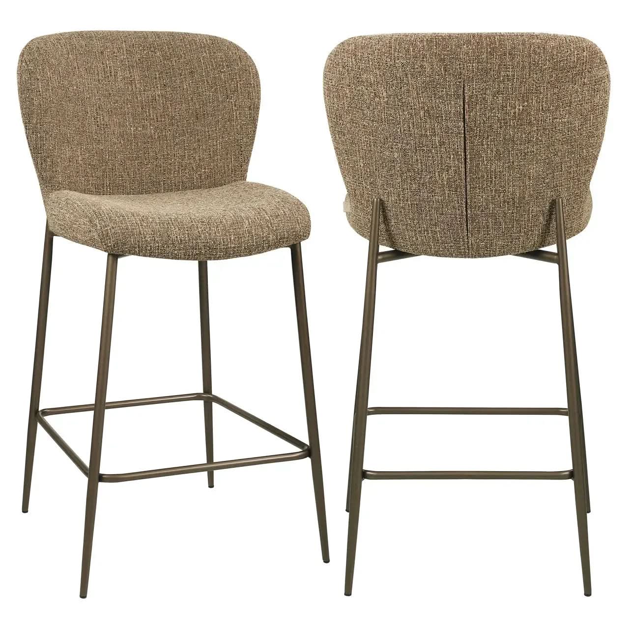 Richmond Interiors Odarby Brown Tweed Counter Stool   Nicholas John Interiors