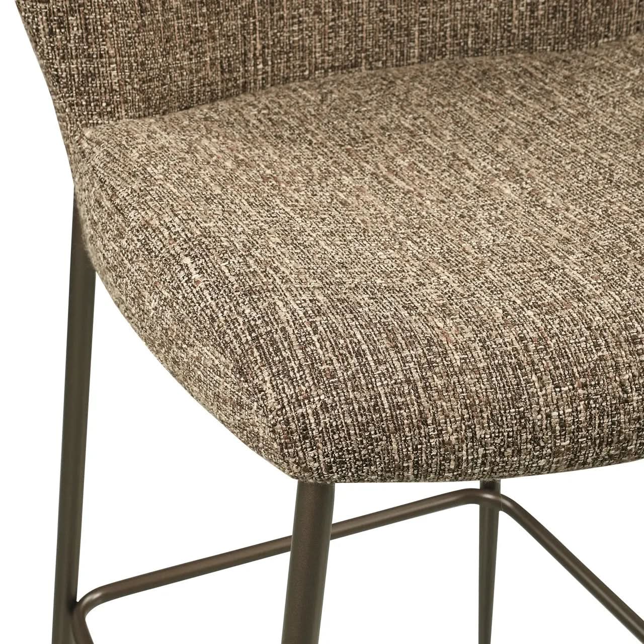 Richmond Interiors Odarby Brown Tweed Counter Stool   Nicholas John Interiors
