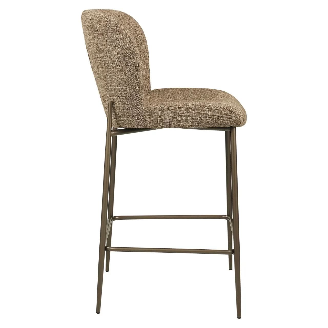 Richmond Interiors Odarby Brown Tweed Counter Stool   Nicholas John Interiors