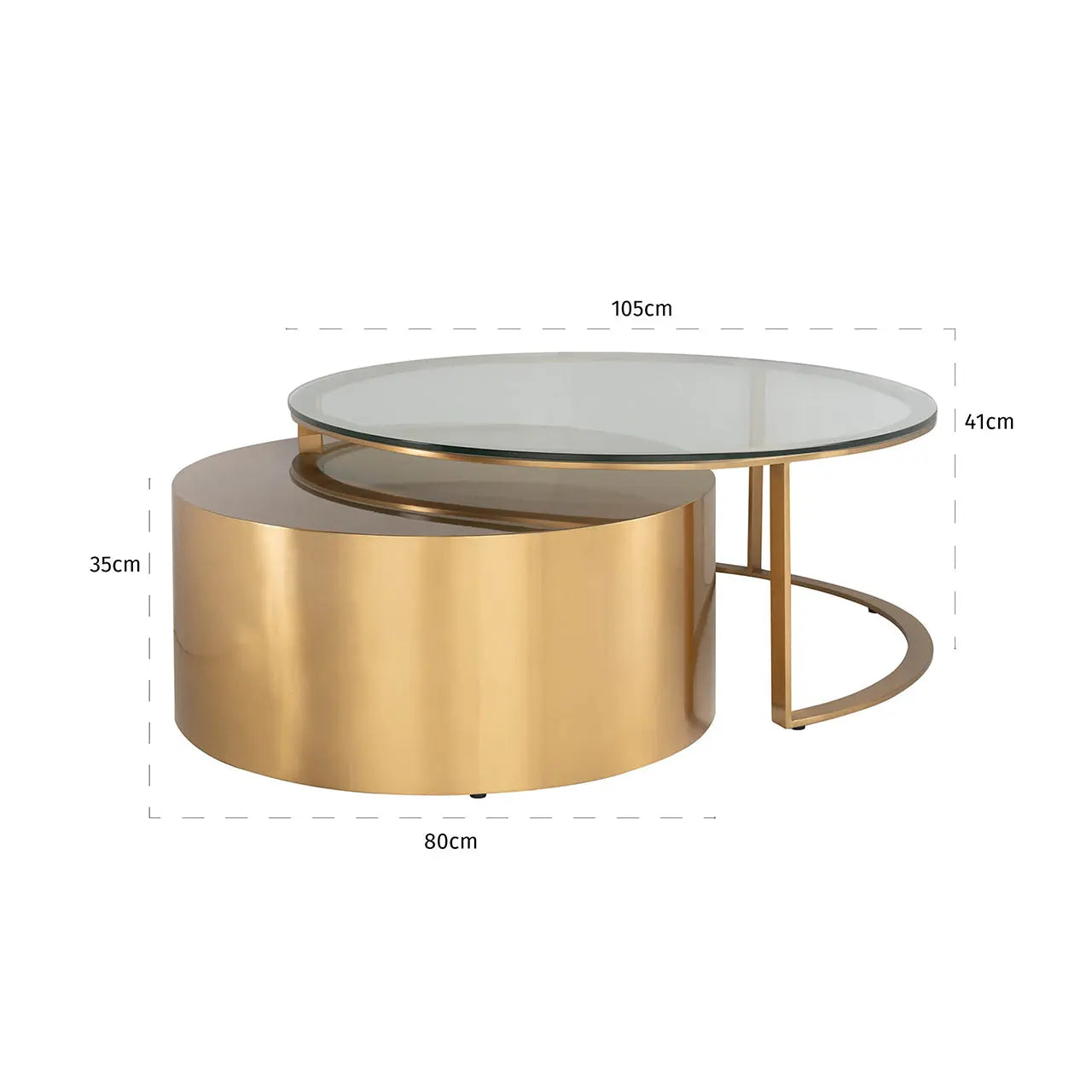 Richmond Interiors Orlan Coffee Tables – Set of 2 in Gold   Nicholas John Interiors