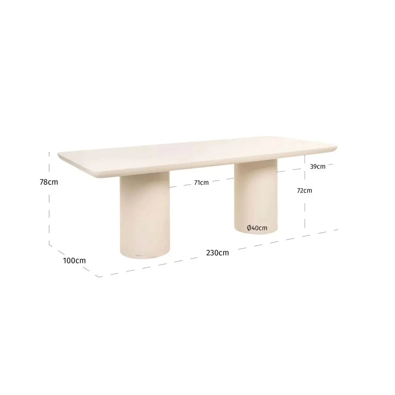 Richmond Interiors Outdoor Urban Bloom Sandstone 230cm Dining Table   Nicholas John Interiors