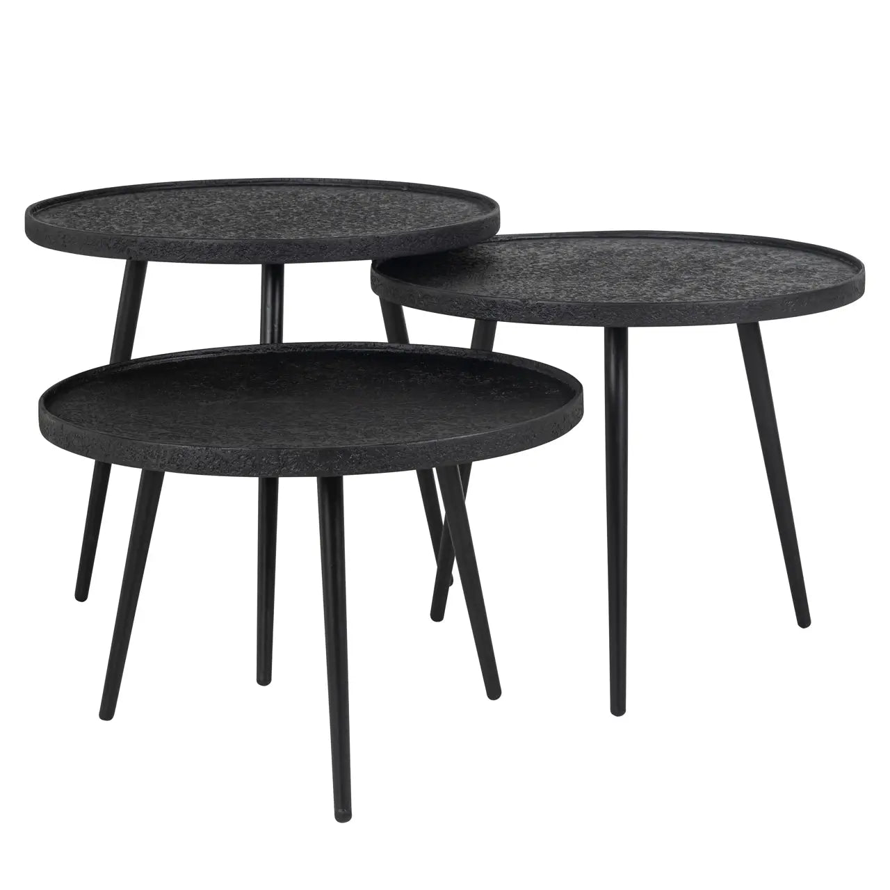 Richmond Interiors Oxford Set of 3 Coffee Table in Black  Nicholas John Interiors